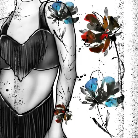 Fleur aquarelle tatouage
